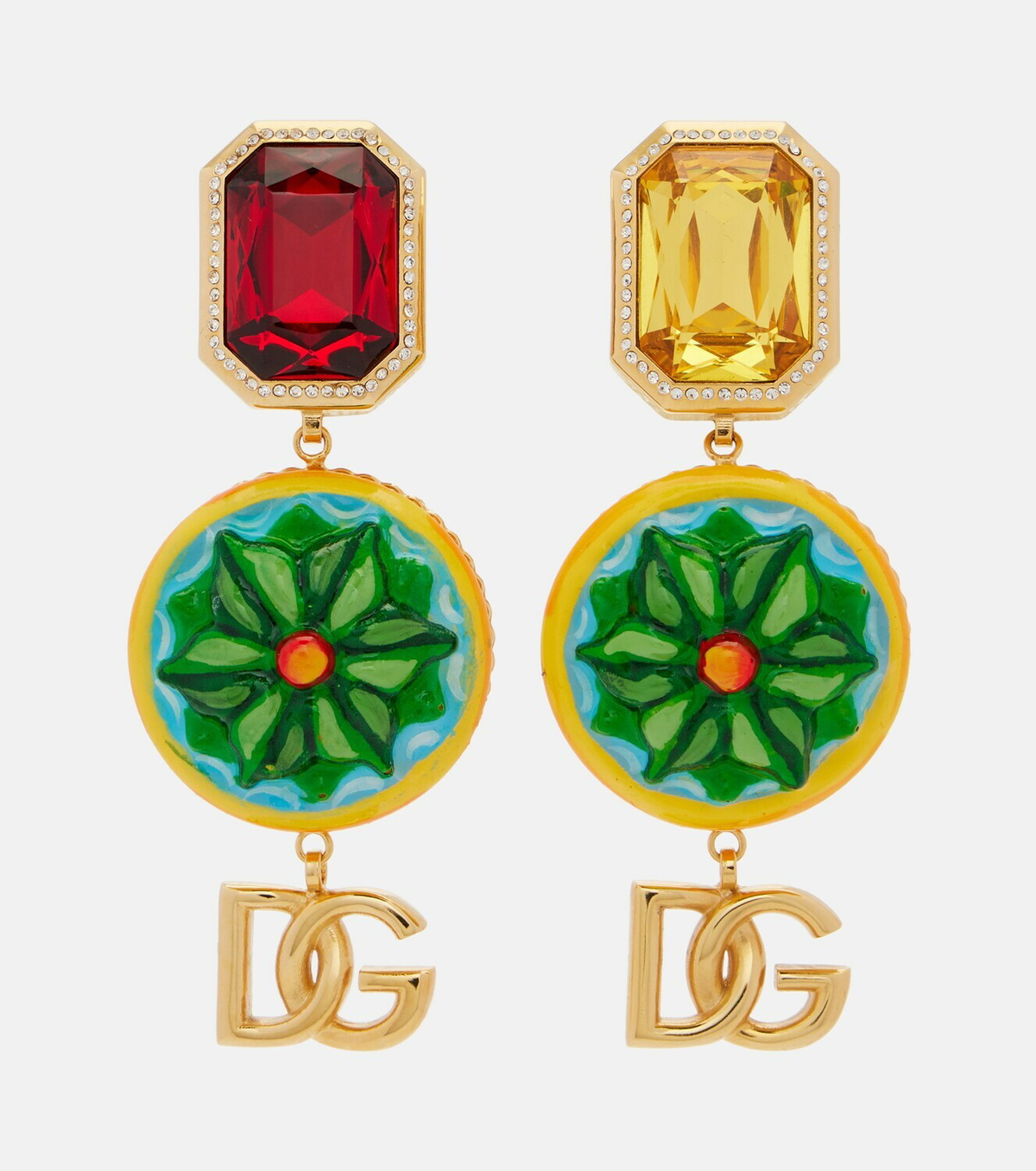 Dolce&Gabbana DG embellished clip-on earrings