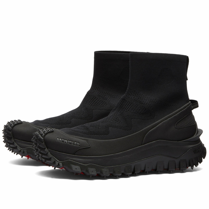 Photo: Moncler Men's Trailgrip Knit High Top Sneakers in Black
