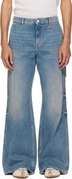 Courrèges Blue Hammer Baggy Jeans