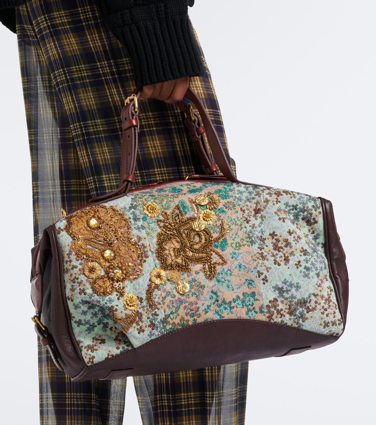 Dries Van Noten Embellished bowling bag