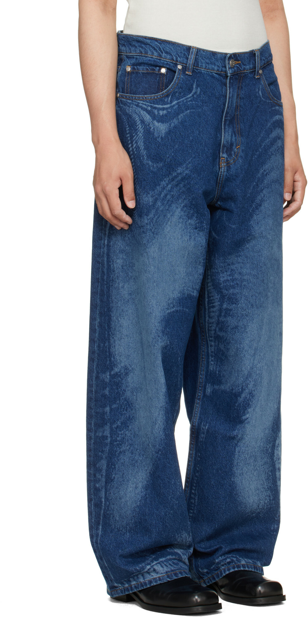 CAMPERLAB Blue Distorted Laser Loose Fit Jeans