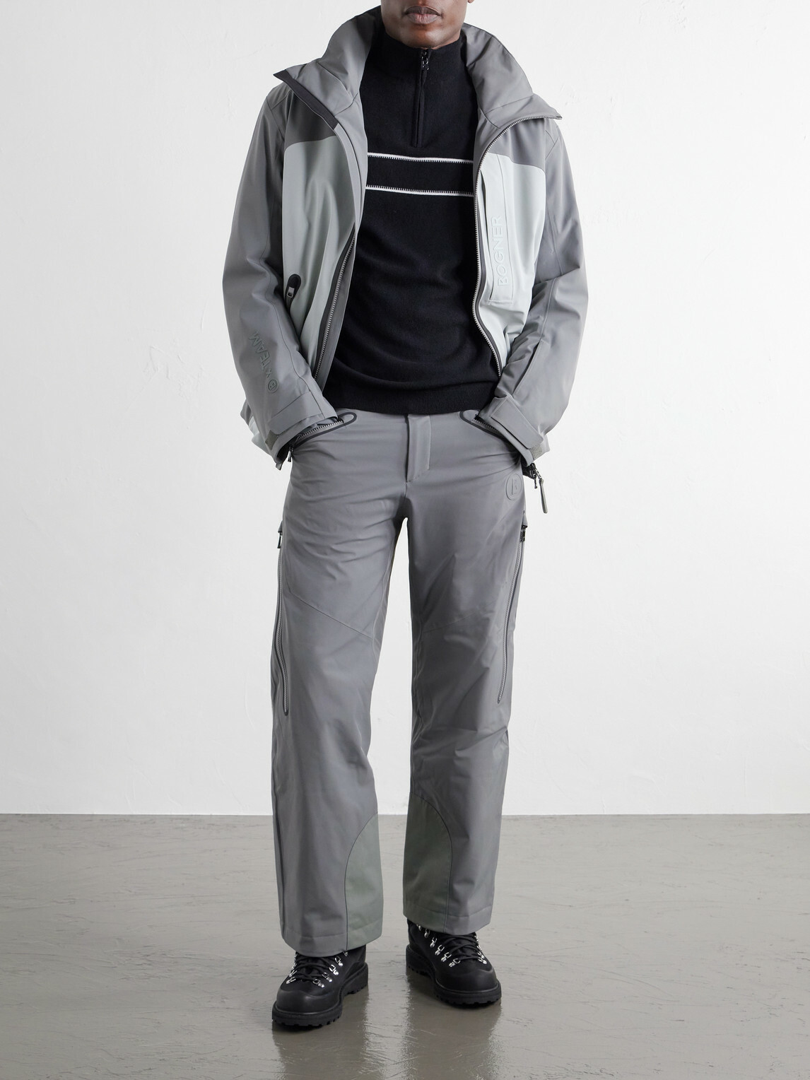 BOGNER - Kuno Striped Jacquard-Knit Wool Half-Zip Ski Midlayer - Black