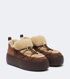 Roger Vivier Viv' Up shearling and suede sneakers