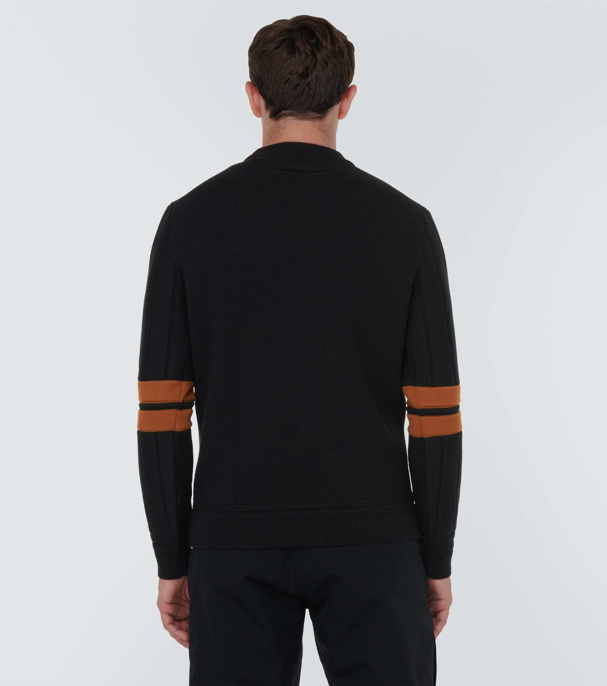 Zegna Striped appliqué wool sweater
