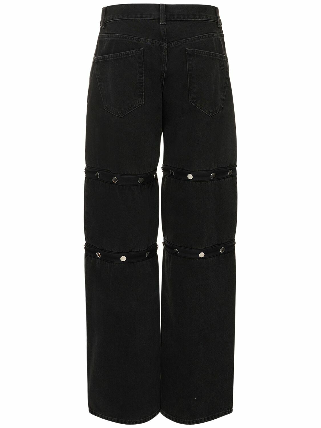 パンツ THE ATTICO SS24 CUT OUT PANTS (241WCP167_W046100) THE ATTICO - Denim Cutout Jeans W/ Snap Buttons The Attico