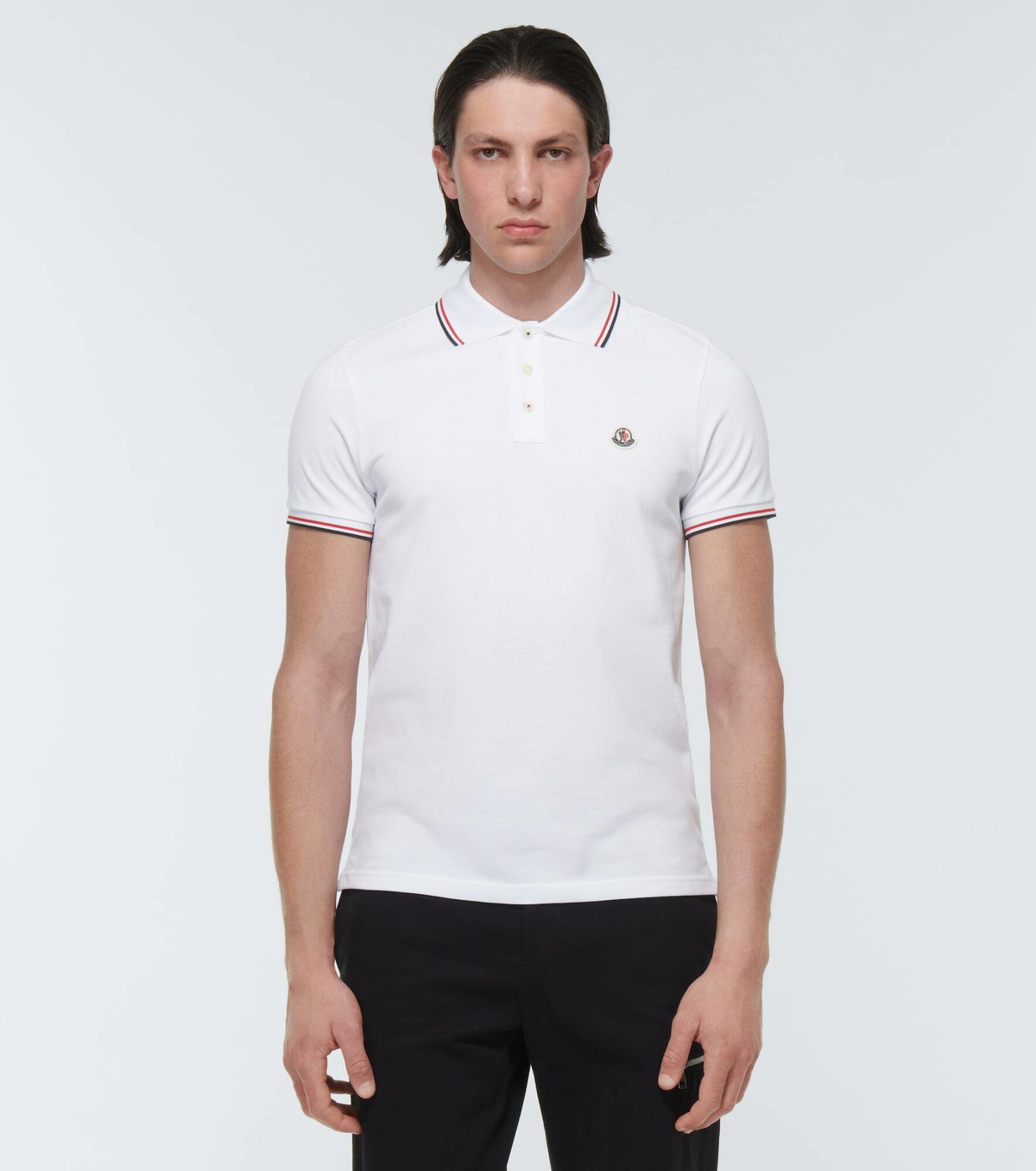 Moncler Bicolor Cotton Polo Shirt main image 1