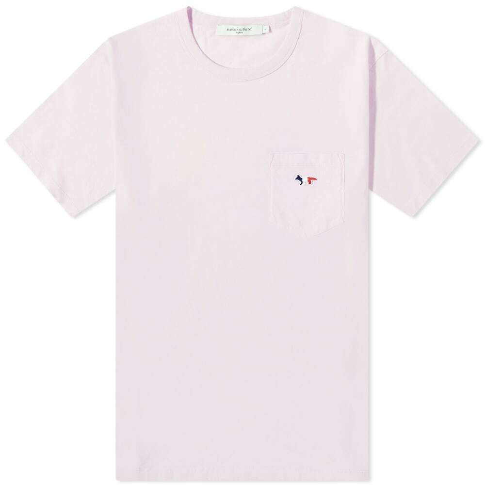 Maison Kitsuné Men's Tricolor Fox Patch Pocket T-Shirt in