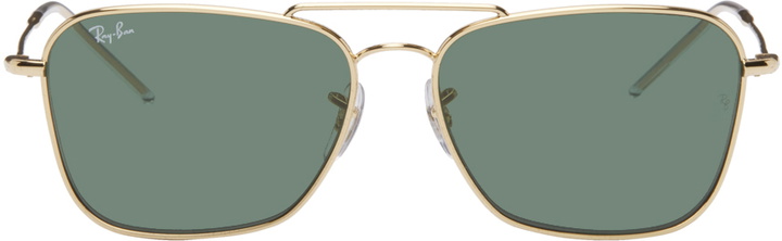 Photo: Ray-Ban Gold Caravan Reverse Sunglasses