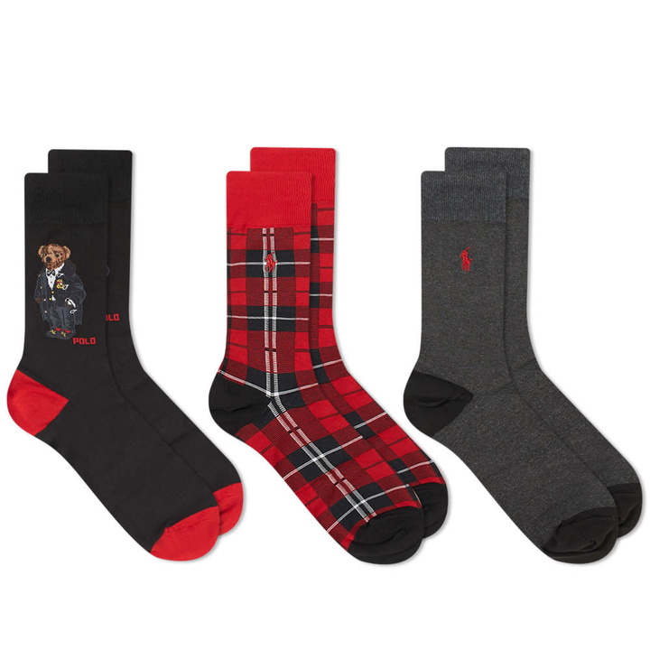 Photo: Polo Ralph Lauren Holiday Bear Sock - 3 Pack