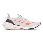 adidas Originals Grey and Orange Ultraboost 21 Sneakers