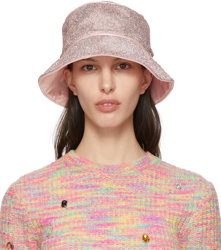 Photo: KARA SSENSE Exclusive Pink Crystal Mesh Bucket Hat