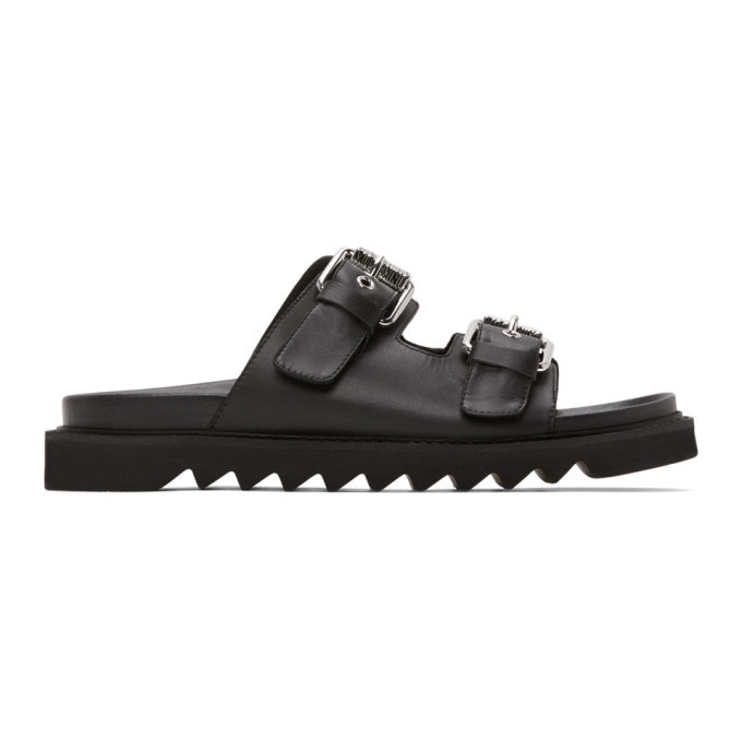 Photo: Moschino Black Slide Sandals