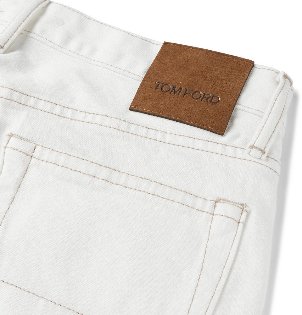 TOM FORD - Slim-Fit Selvedge Denim Jeans - Men - White TOM FORD
