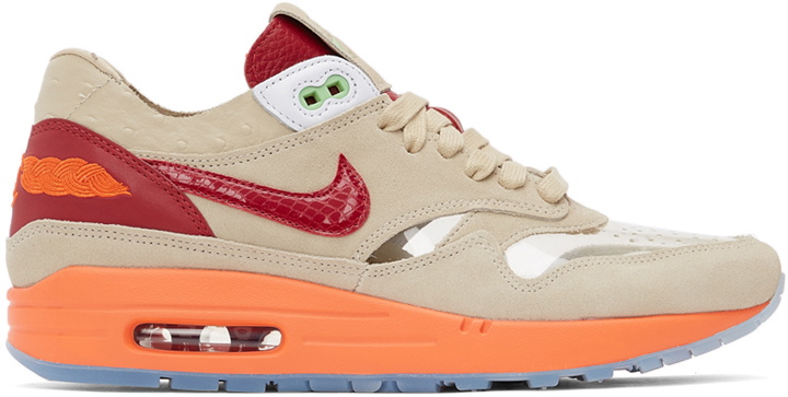 Photo: Nike Beige & Red Clot Edition Air Max 1 Sneakers