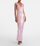 Là Fuori Panorama embellished caped gown
