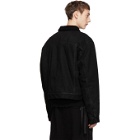 Unravel Black Wax Shearling Denim Jacket