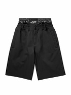 Moncler Genius - A$AP Rocky Wide-Leg Shell-Trimmed Canvas Shorts - Black