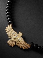 Jacquie Aiche - Gold, Onyx and Diamond Beaded Necklace