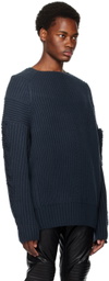 System Blue Fringe Sweater