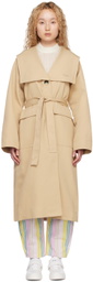 GANNI Khaki Oversized Trench Coat