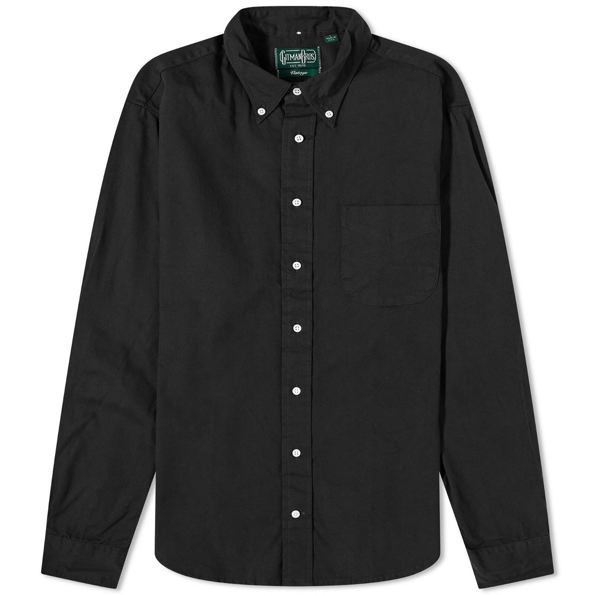 Photo: Gitman Vintage Men's Button Down Overdyed Oxford Shirt in Black