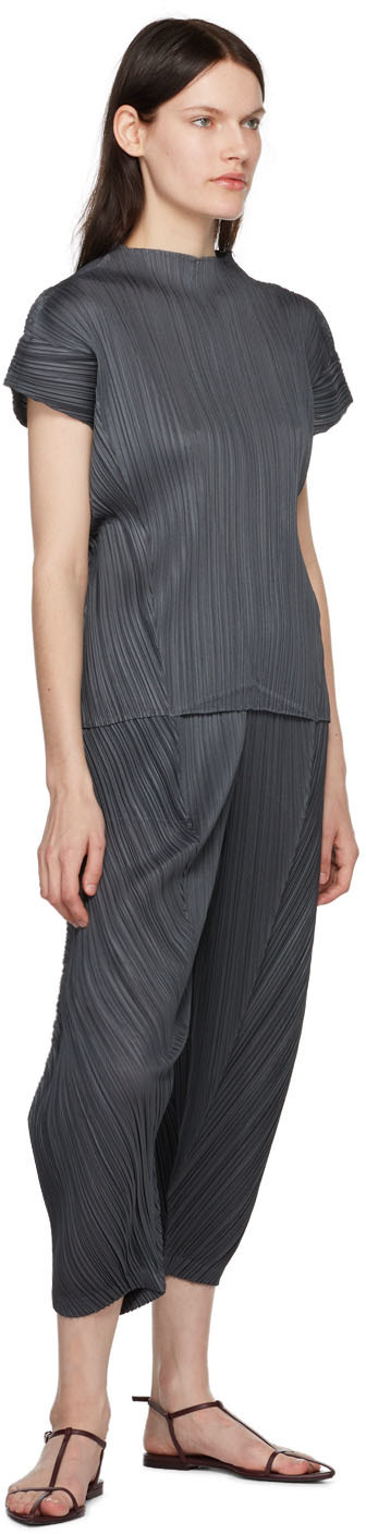 Pleats Please Issey Miyake Gray Balmy Trousers Pleats Please Issey