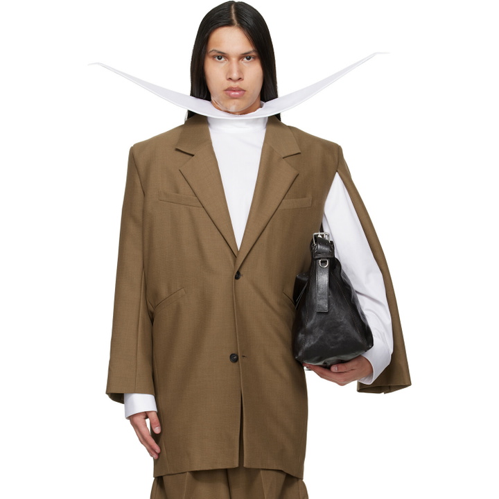 Photo: EGONlab Brown Curved Vent Blazer