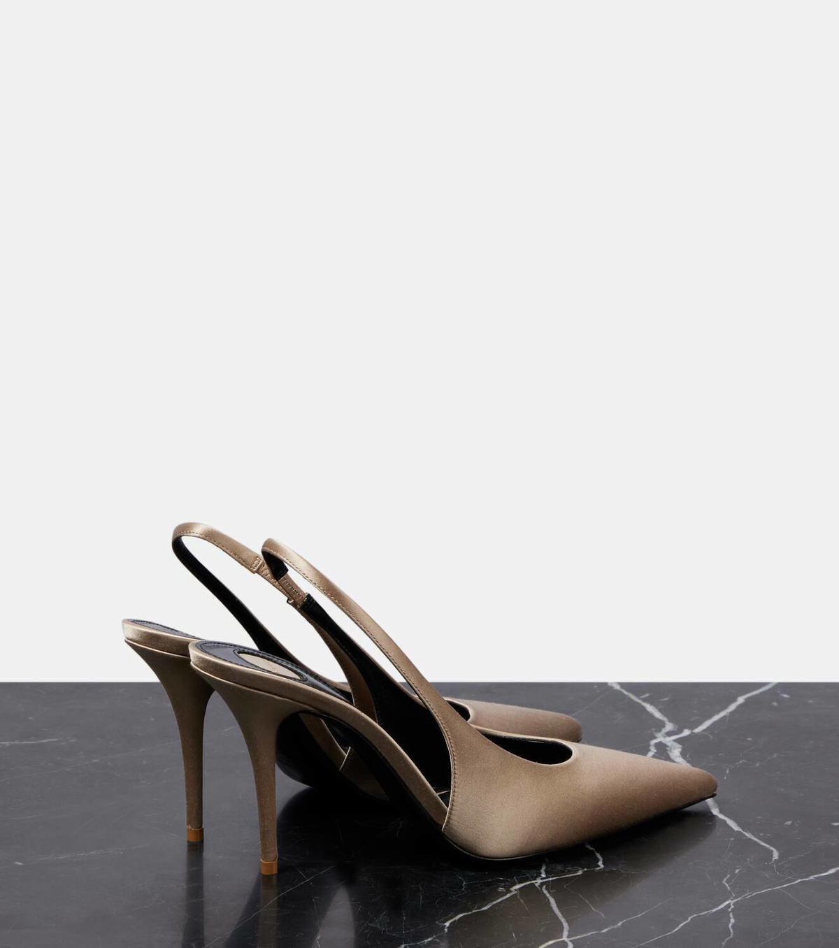 【送料込】Saint Laurent_110 satin crepe slingback pumps 送料込】Saint Laurent_110 satin crepe slingback pumps