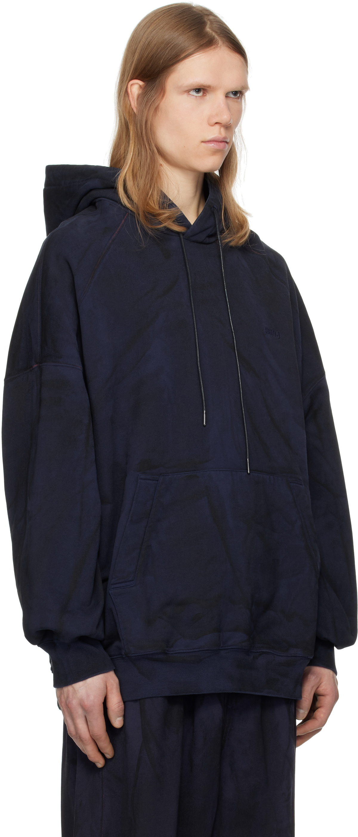 Juun.J Navy New Dyeing Hoodie