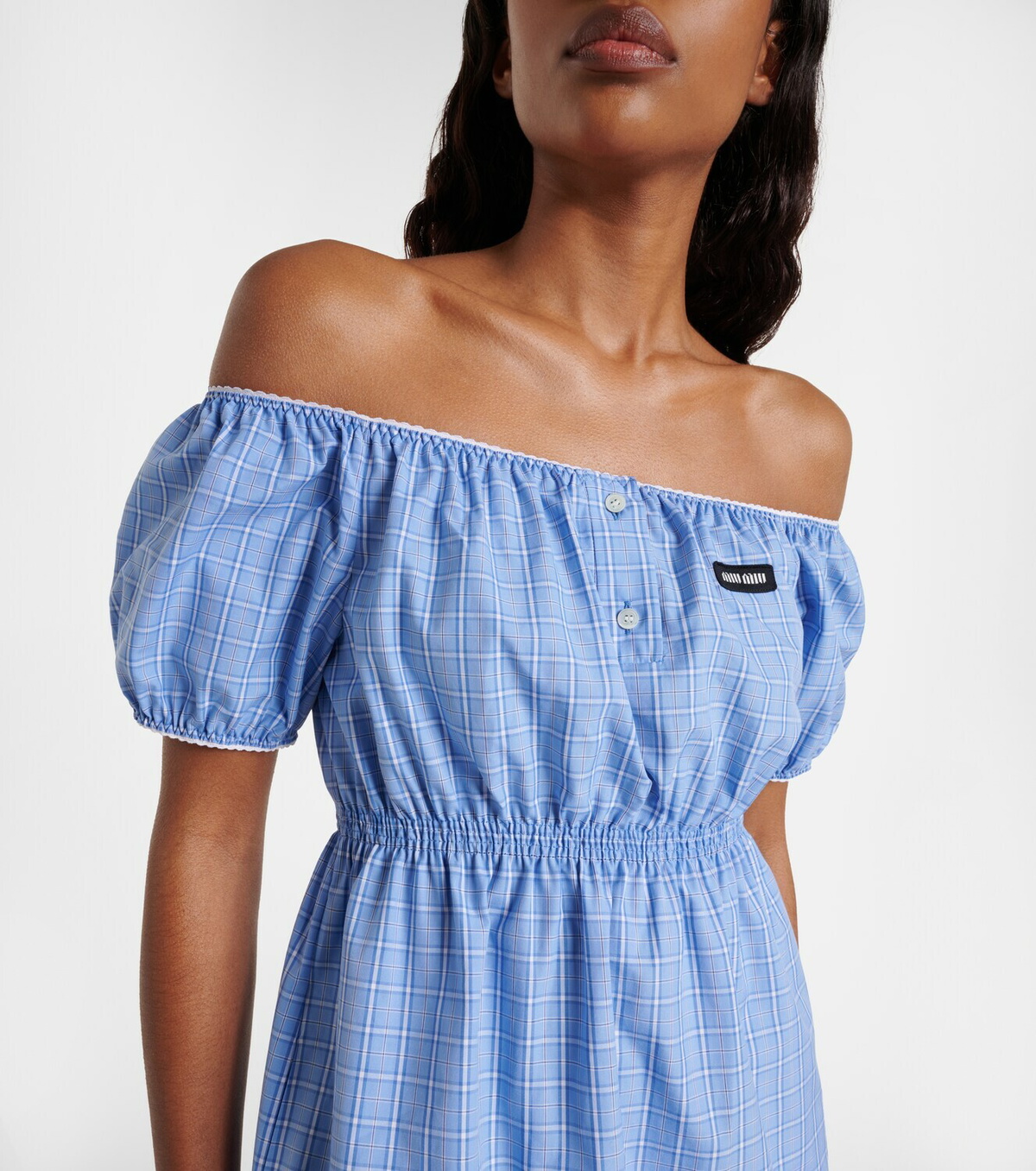 Miu Miu Checked cotton poplin minidress
