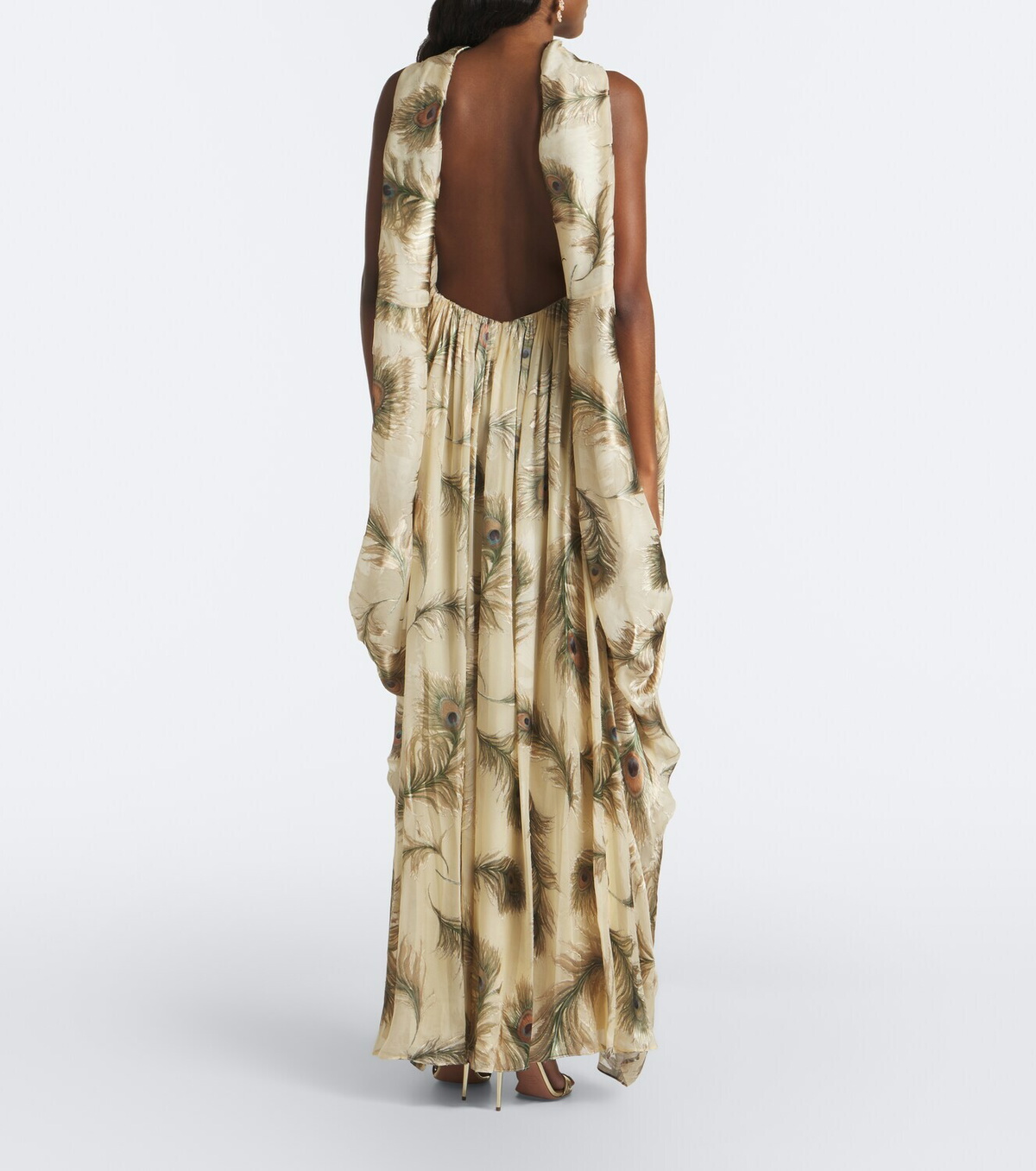 Zimmermann Ascent Burnout printed silk halterneck gown