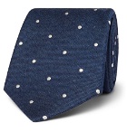 Paul Smith - 8cm Polka-Dot Silk and Wool-Blend Tie - Navy