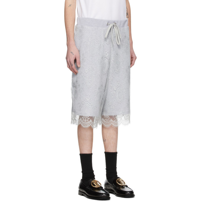 Burberry Grey Chantilly Lace Shorts Burberry