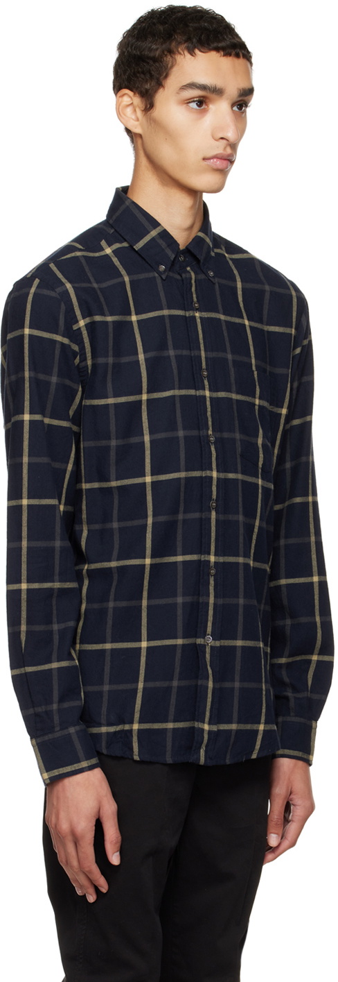 ASPESI Navy Check Shirt Aspesi aspesi-navy-check-shirt-aspesi