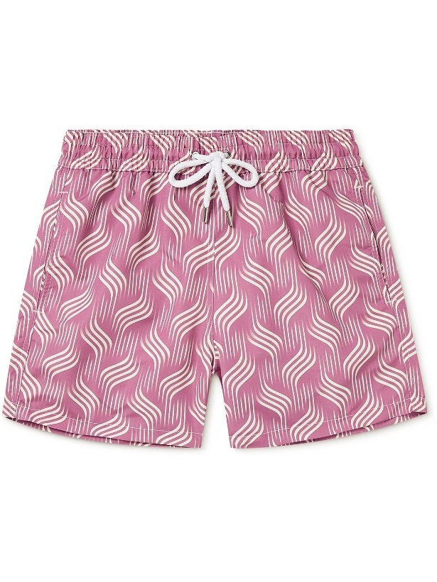 Photo: Frescobol Carioca - Mid-Length Printed Swim Shorts - Purple