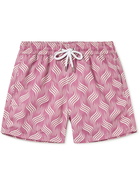 Frescobol Carioca - Mid-Length Printed Swim Shorts - Purple