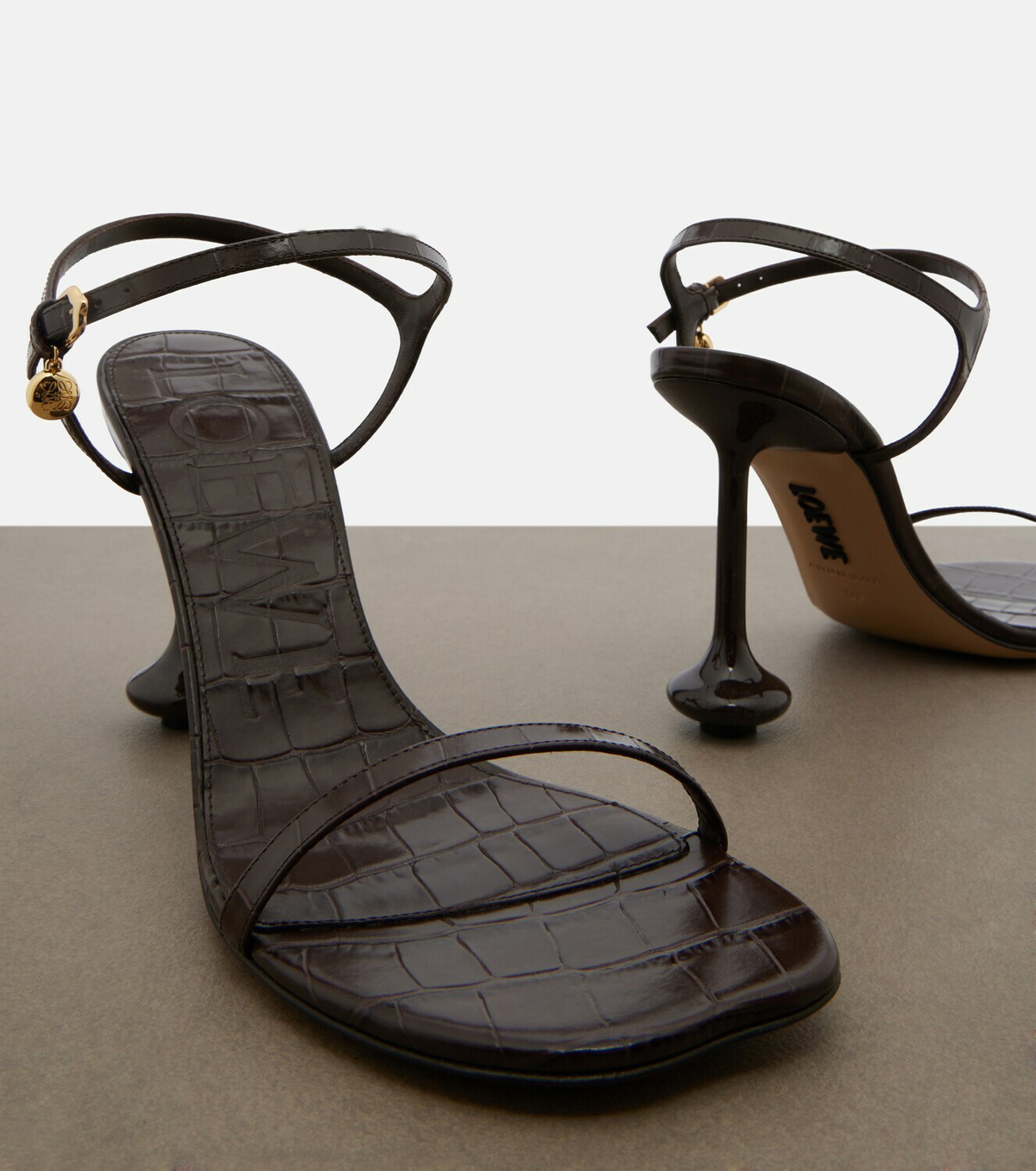 Loewe Toy croc-effect leather sandals