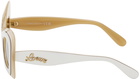 LOEWE Off-White & Beige Multilayer Butterfly Sunglasses