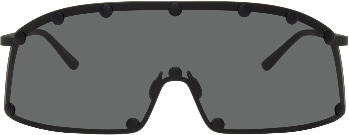 Rick Owens Black Temple Shielding Sunglasses