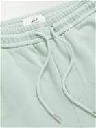 Mr P. - Slim-Fit Tapered Striped Organic Cotton-Jersey Sweatpants - Gray