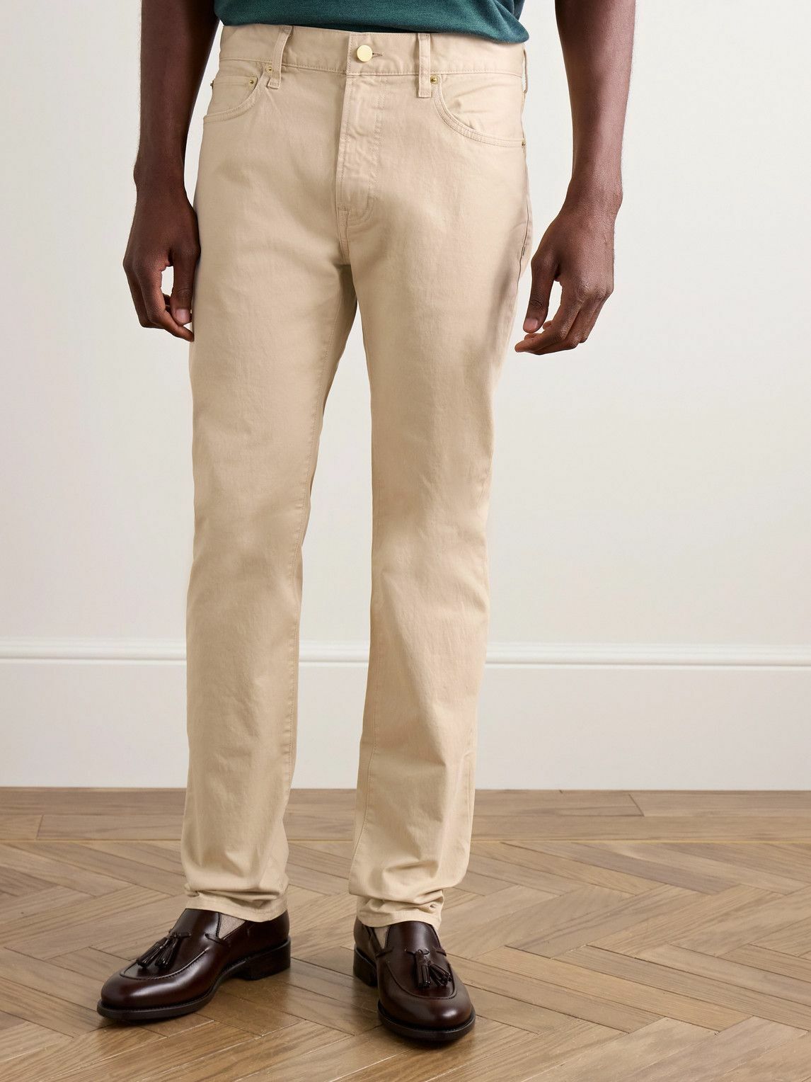 Sid Mashburn - Slim-Fit Straight-Leg Cotton-Blend Twill Trousers - Neutrals