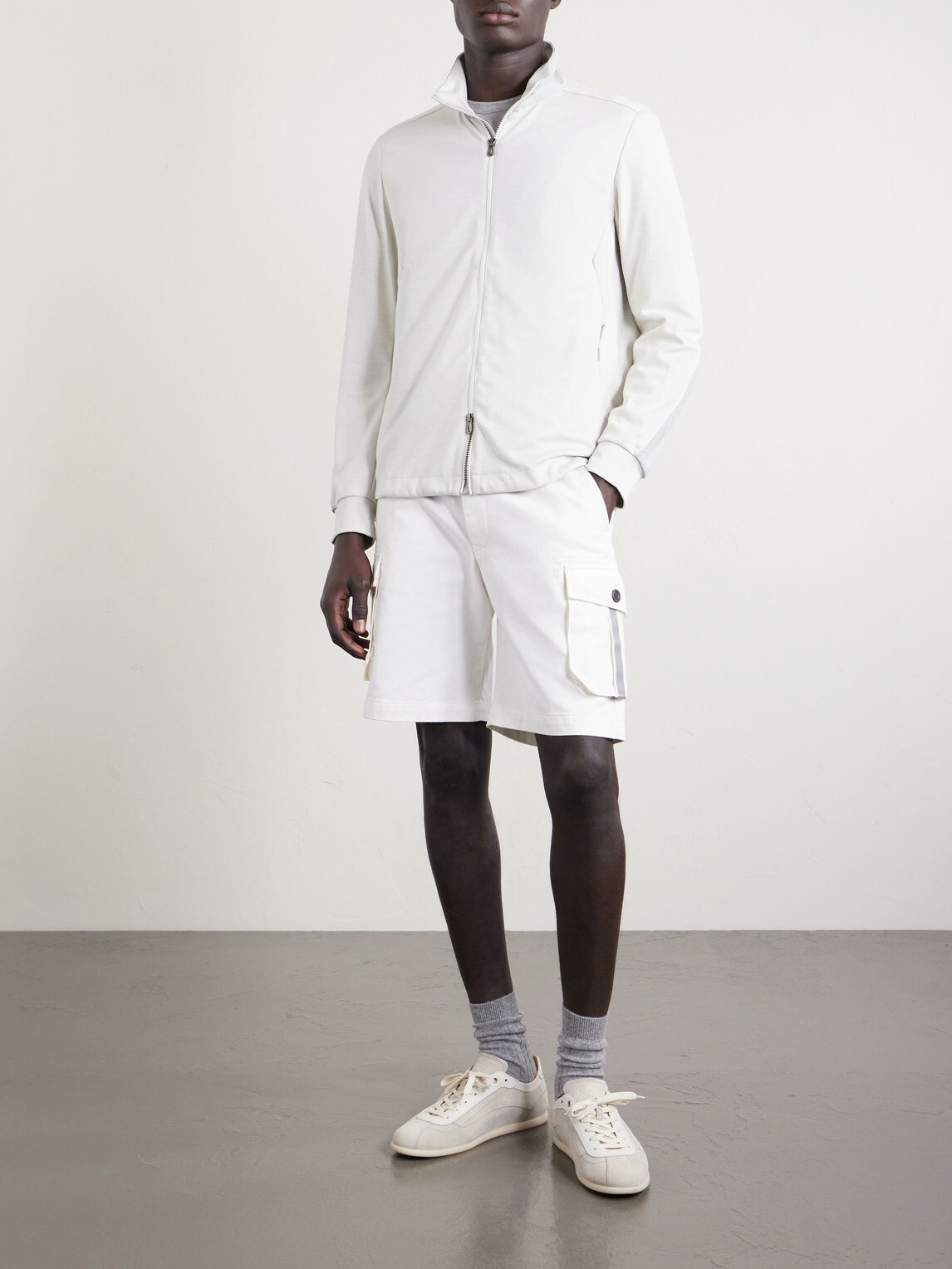 SEASE - Straight-Leg Cotton-Twill Shorts - White