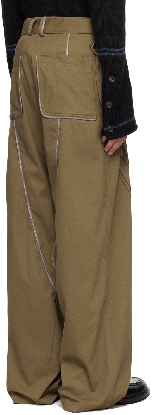 パンツ KIKO KOSTADINOV CHALICE TROUSERS 44 Kiko Kostadinov Green Chalice Trousers Kiko Kostadinov