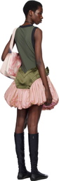Chopova Lowena Green & Pink Backtuck Minidress