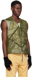 Greg Lauren Khaki Patchwork Vest