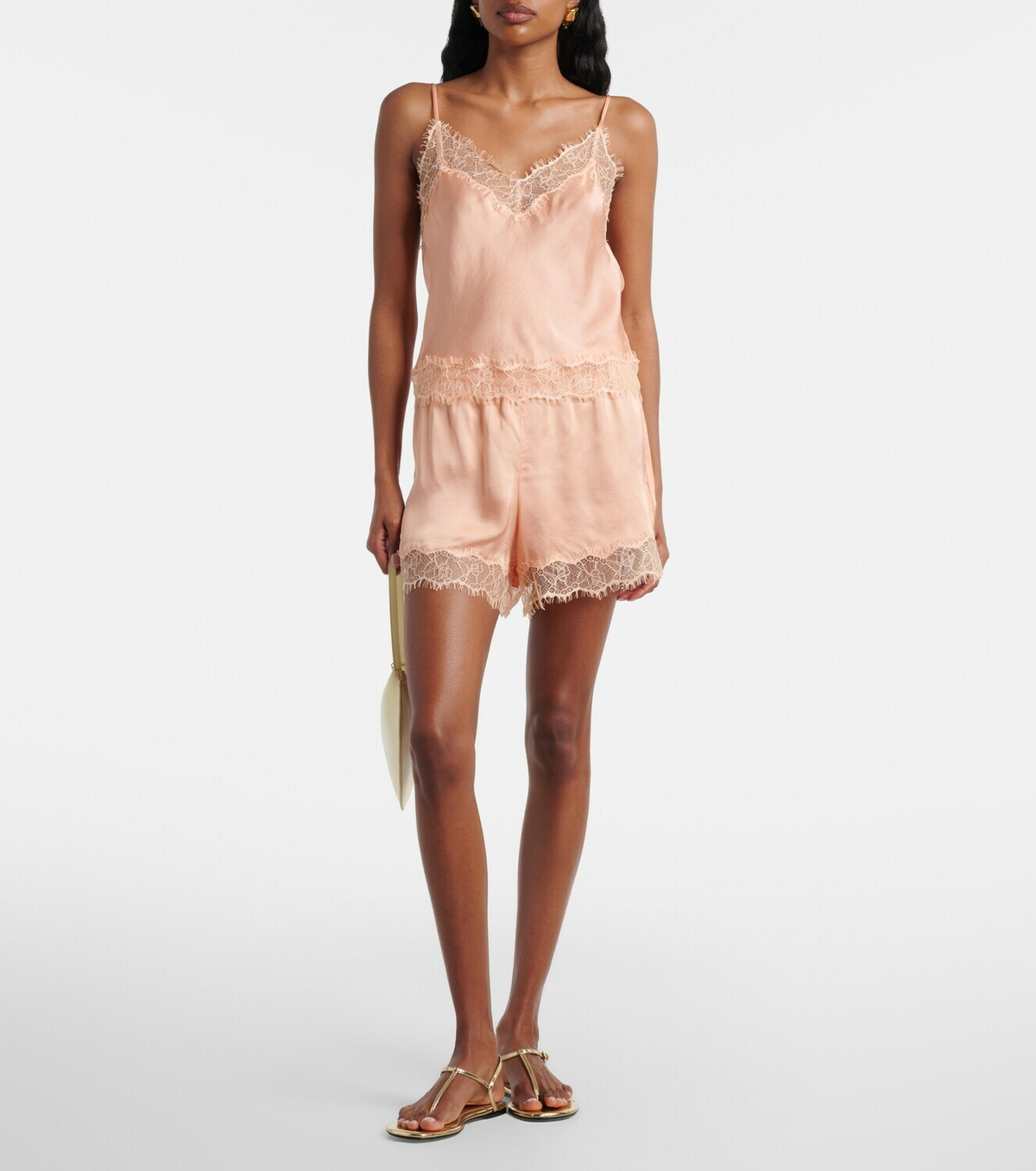 Poupette St Barth Zely lace-trimmed satin camisole