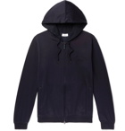 Brioni - Fleece-Back Stretch-Cotton and Cashmere-Blend Jersey Zip-Up Hoodie - Men - Navy