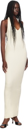 ÉTERNE Off-White Halter Maxi Dress