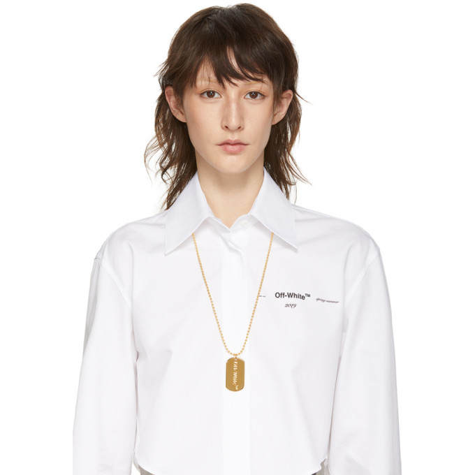 Off-White SSENSE Exclusive Gold Dog Tag Necklace Off-White