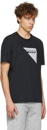 Hugo Black Polyester T-Shirt